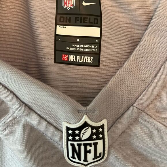 NFL JAGUARS Gray and Blue Jersey with V-Neck and Shoulder Accents - Picture 9 of 10